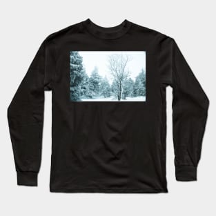 Snow and frost covered pine trees Long Sleeve T-Shirt